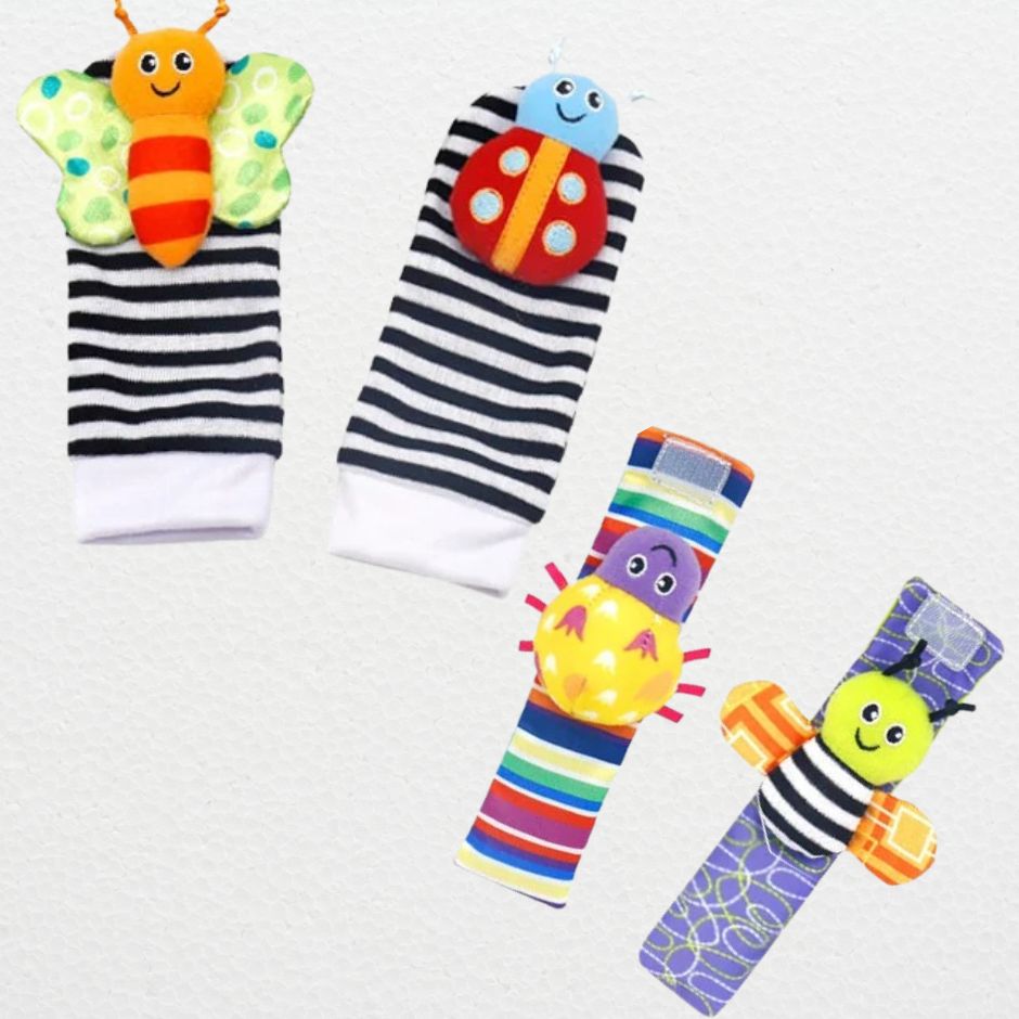 Hochet Bebe Chaussettes et Poignets | HoSympa™ - Jouets Chouchous