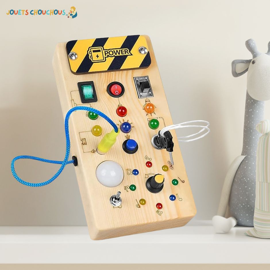Tableau d'activités sensorielles Montessori | Busy Board Switchy™ - Jouets Chouchous