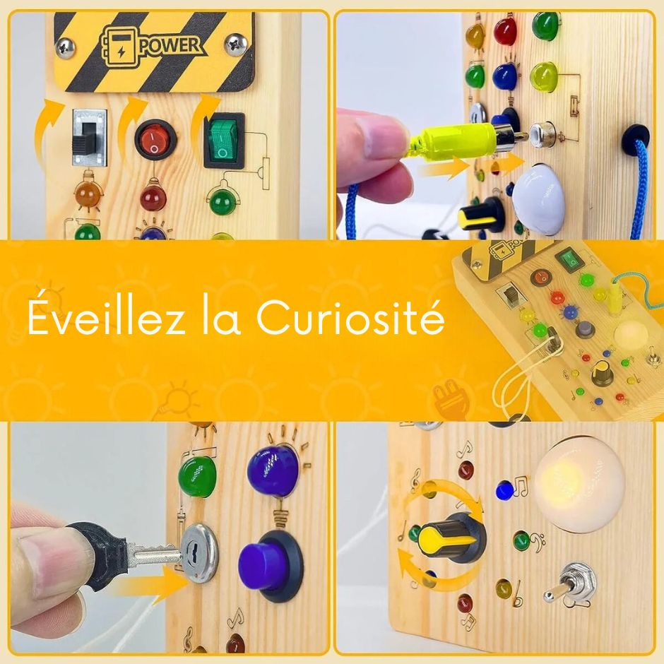 Tableau d'activités sensorielles Montessori | Busy Board Switchy™ - Jouets Chouchous