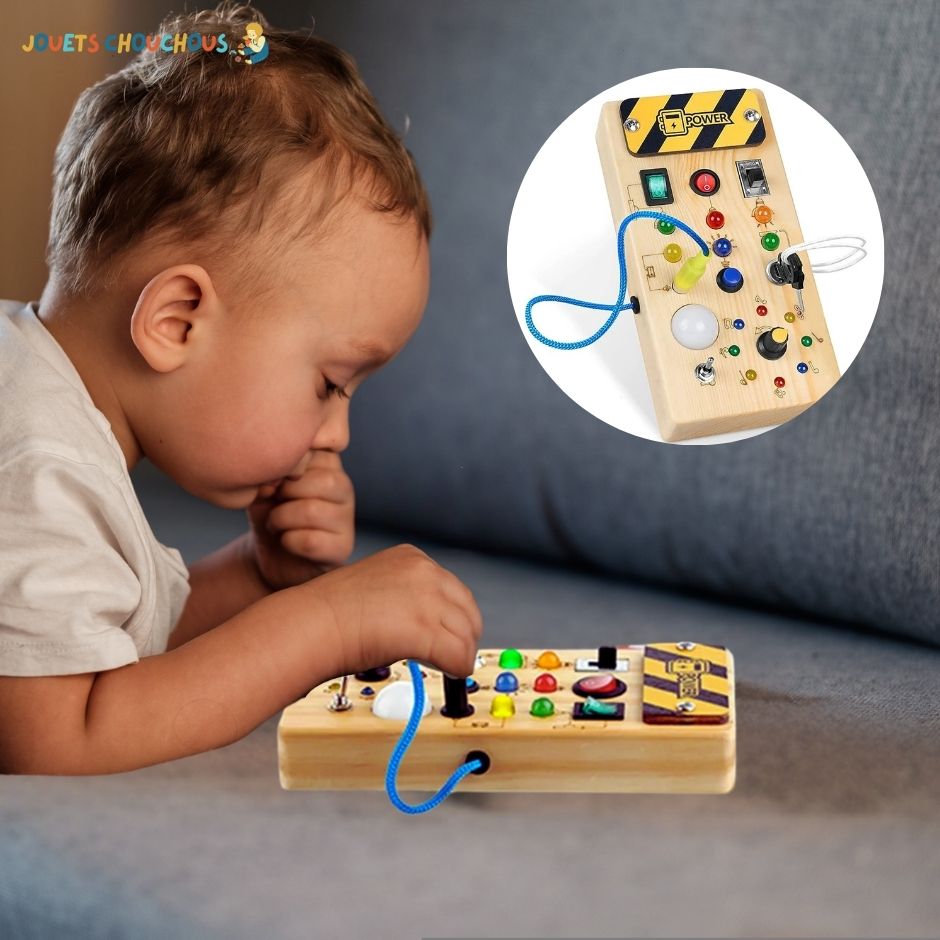 Tableau d'activités sensorielles Montessori | Busy Board Switchy™ - Jouets Chouchous