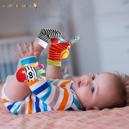 Hochet Bebe Chaussettes et Poignets | HoSympa™ - Jouets Chouchous