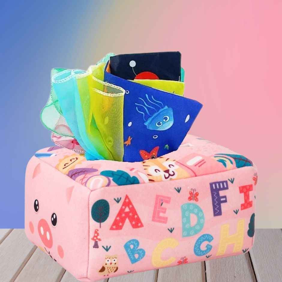 Jeu d'éveil Bebe | Boîte de Mouchoirs ImaTissu™ - Jouets Chouchous