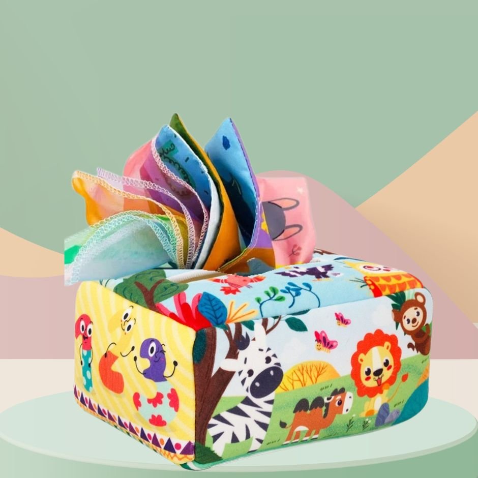 Jeu d'éveil Bebe | Boîte de Mouchoirs ImaTissu™ - Jouets Chouchous