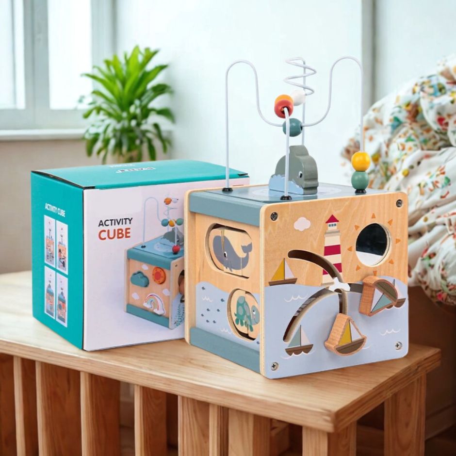 Jeu d'eveil Bebe | Cube Sensoriel OcéaCube™ - Jouets Chouchous