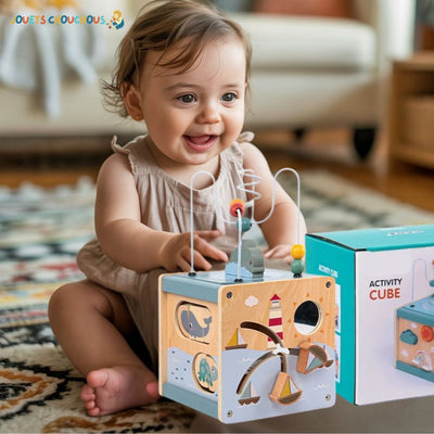 Jeu d'eveil Bebe | Cube Sensoriel OcéaCube™ - Jouets Chouchous