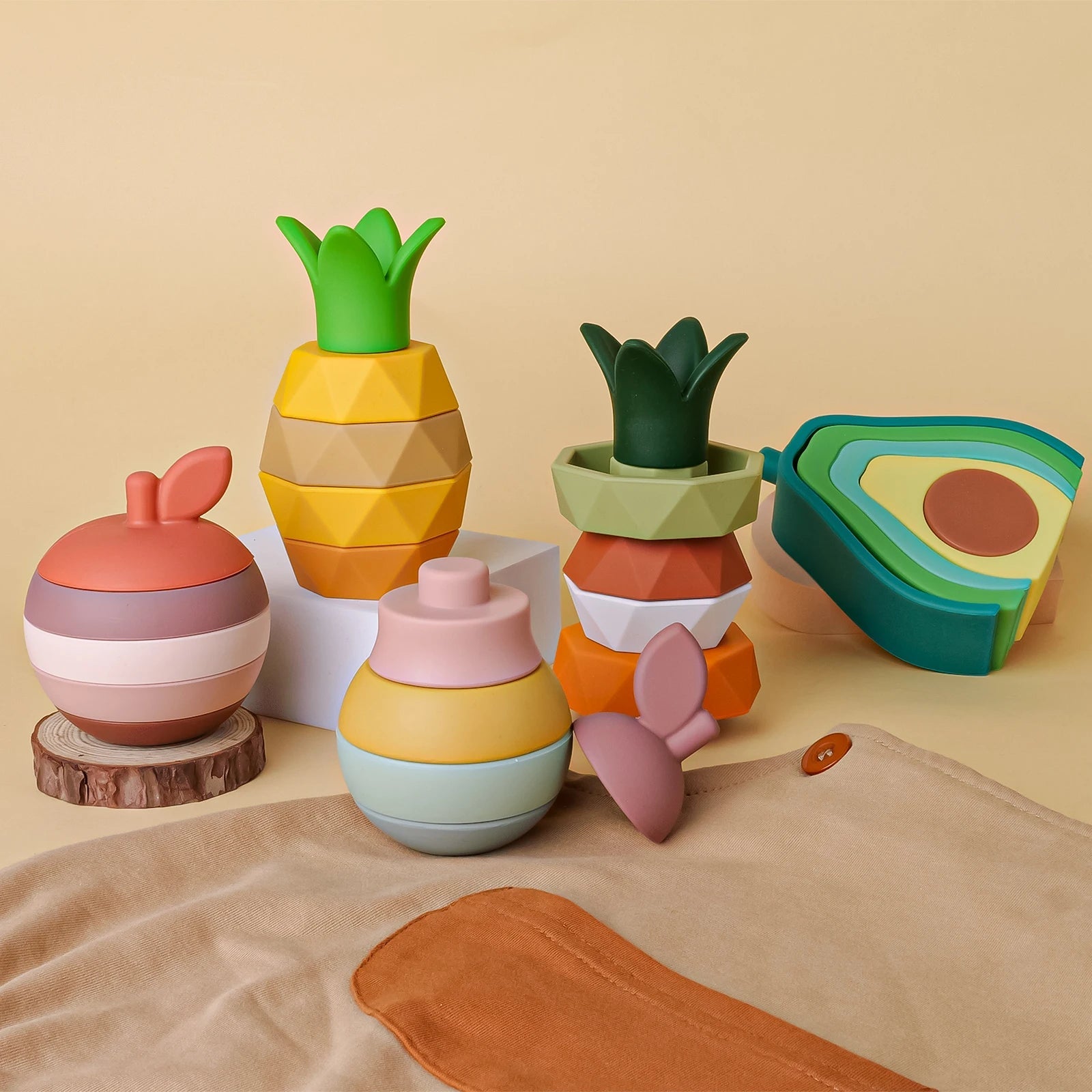 Jouet à Empiler Bebe | FruitBuilts™ - Jouets Chouchous