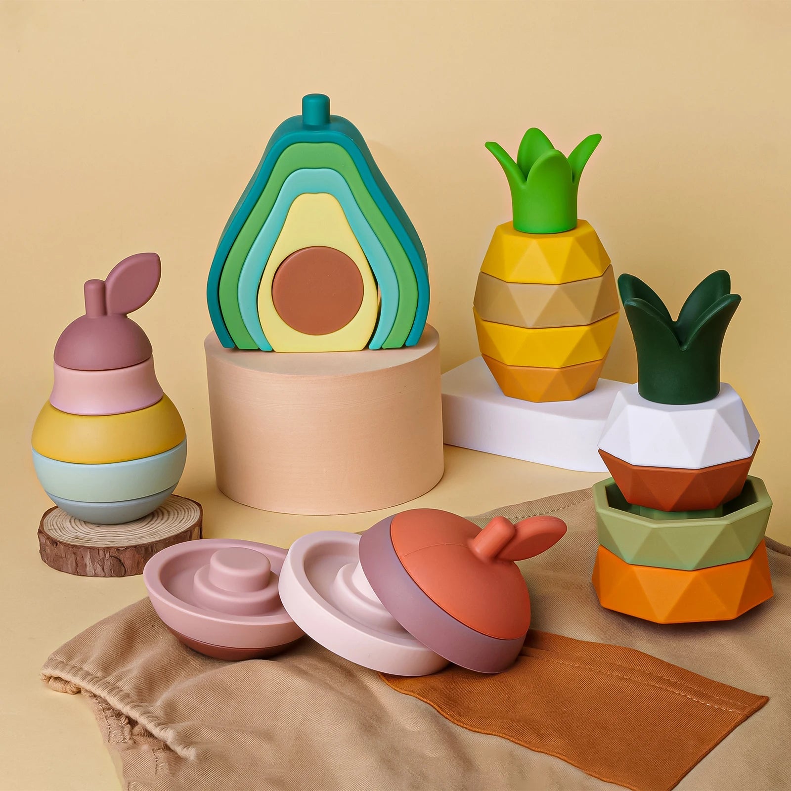 Jouet à Empiler Bebe | FruitBuilts™ - Jouets Chouchous