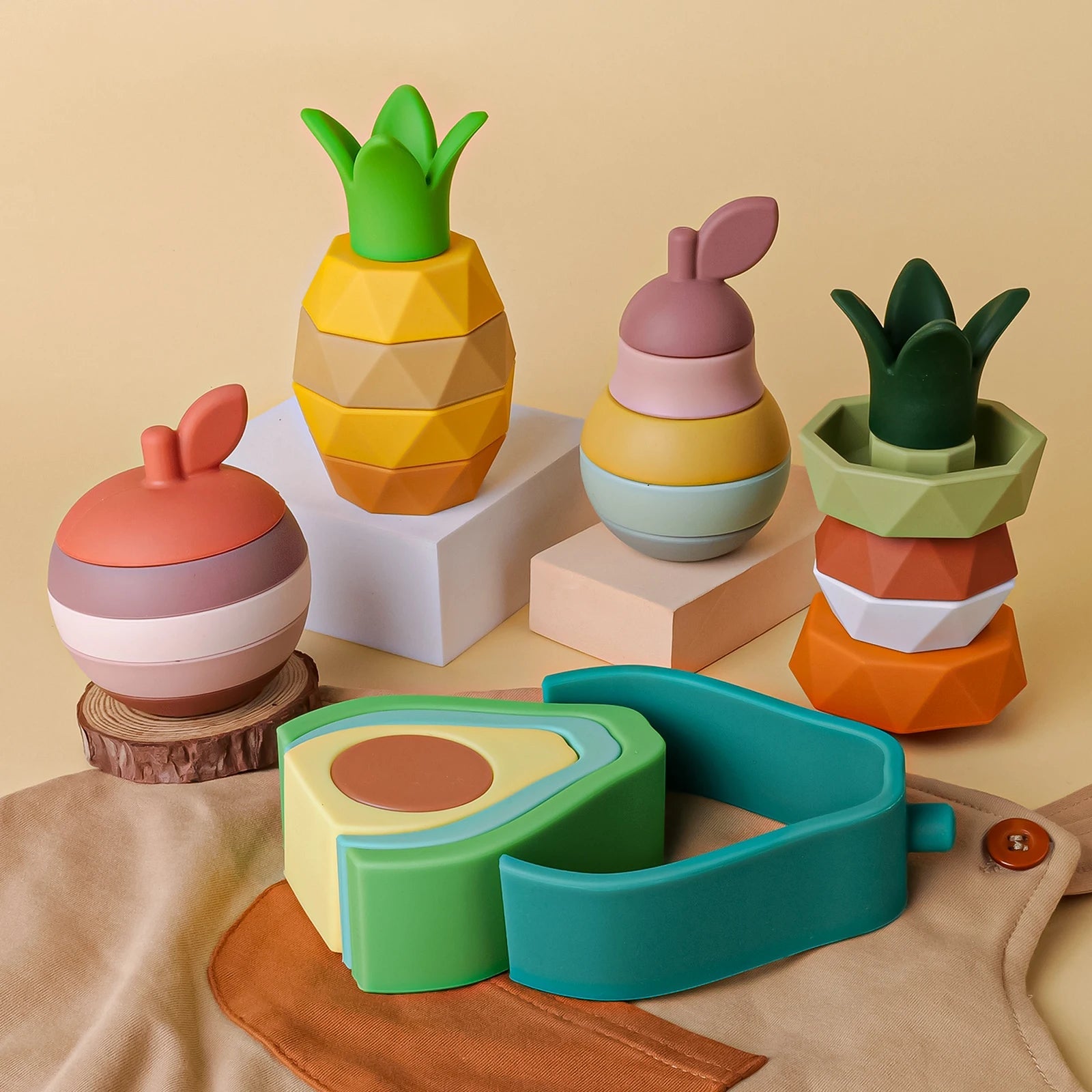 Jouet à Empiler Bebe | FruitBuilts™ - Jouets Chouchous
