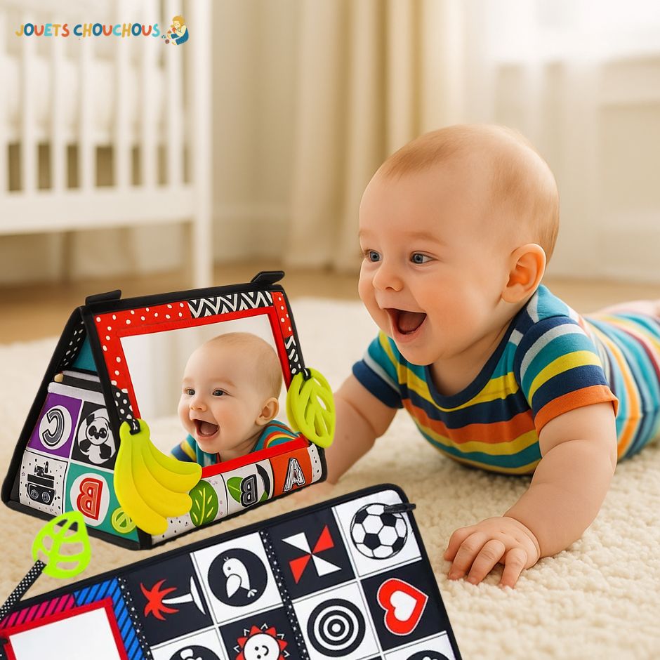 Livre Tissu Bebe avec Miroir | DouxMiro™ - Jouets Chouchous