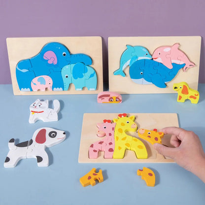 Puzzle 3D Bois Montessori | Animix™ - Jouets Chouchous