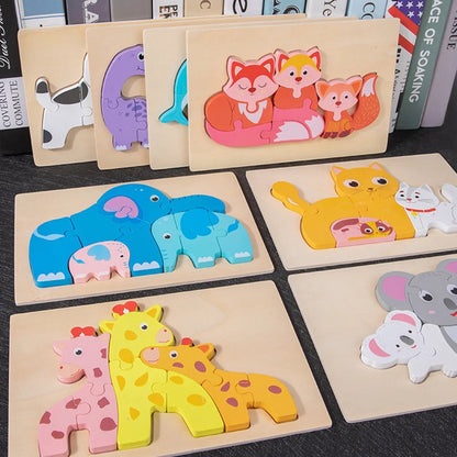 Puzzle 3D Bois Montessori | Animix™ - Jouets Chouchous