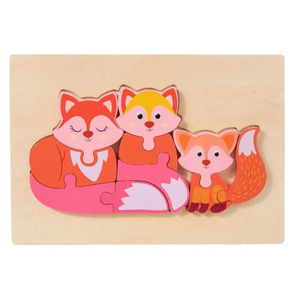 Puzzle 3D Bois Montessori | Animix™ - Jouets Chouchous