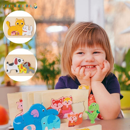 Puzzle 3D Bois Montessori | Animix™ - Jouets Chouchous